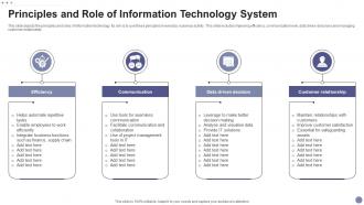 Principles And Role Of Information Technology System