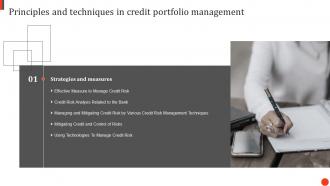 Principles And Techniques In Credit Portfolio Management Table Of Contents