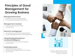 Principles of great management for growing business