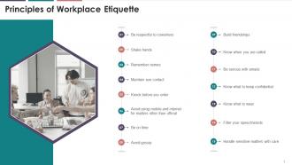 Principles Of Workplace Etiquette Training Ppt