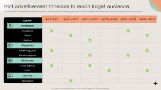 Print Advertisement Schedule To Reach Target Audience Business Event Planning And Management