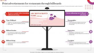 Print Advertisements For Restaurants Through Billboards Digital And Offline Restaurant