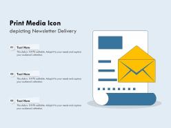 Print media icon depicting newsletter delivery