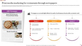 Print Media Marketing For Restaurants Through Newspapers Digital And Offline Restaurant