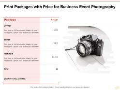 Print packages with price for business event photography ppt powerpoint presentation