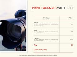 Print packages with price ppt powerpoint presentation icon background