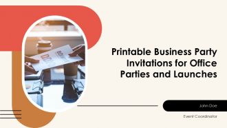 Printable Business Party Invitations For Office Parties And Launches PPT Example AT