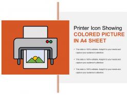 Printer icon showing colored picture in a4 sheet