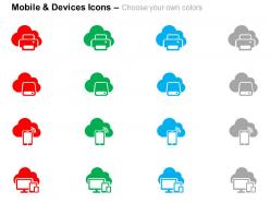 Printer mobile computer cloud services ppt icons graphics