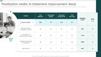 Prioritization Matrix To Determine Improvement Areas Business Process Reengineering Operational Efficiency