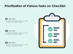 Prioritization Of Various Tasks On Checklist