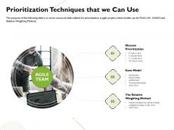 Prioritization Techniques That We Can Use Weighting Method Ppt Powerpoint Presentation Themes