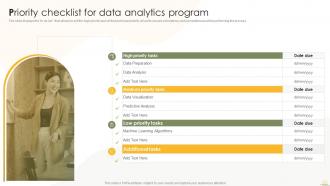 Priority Checklist For Data Analytics Program Business Analytics Transformation Toolkit