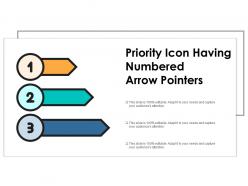 Priority icon having numbered arrow pointers
