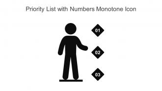 Priority List With Numbers Monotone Icon In Powerpoint Pptx Png And Editable Eps Format