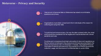 Privacy And Security Concerns In Metaverse Training Ppt