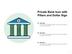 Private banks pyramid service features dollar sign pillars organization structure investment specialist