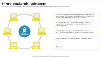 Private Blockchain Technology Peer To Peer Ledger Ppt Powerpoint Presentation Layouts