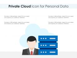 Private cloud icon for personal data
