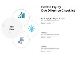 Private equity due diligence checklist ppt powerpoint presentation gallery layout ideas cpb
