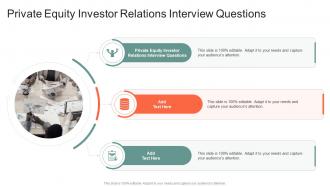 Private Equity Investor Relations Interview Questions In Powerpoint And Google Slides Cpb