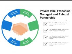 Private label franchise managed and referral partnership