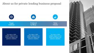 Private Lending Business Proposal Powerpoint Presentation Slides Editable Template