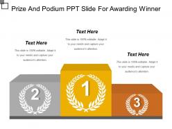 Prize and podium ppt slide for awarding winner ppt presentation