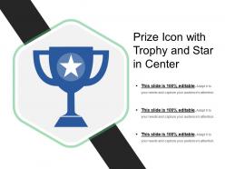 Prize icon with trophy and star in center