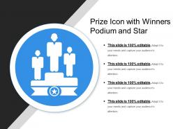 Prize icon with winners podium and star