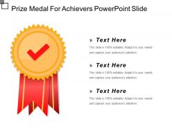 Prize medal for achievers powerpoint slide