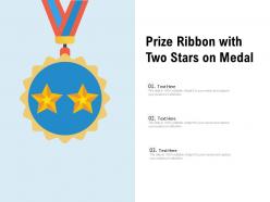 Prize ribbon with two stars on medal