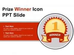 Prize winner icon ppt slide