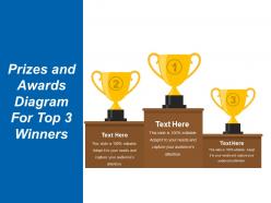Prizes and awards diagram for top 3 winners presentation images sample ppt files