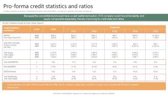 Pro Forma Credit Statistics And Ratios Financing Options Available For Startups