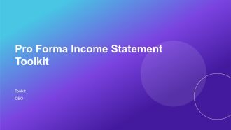 Pro Forma Income Statement Toolkit PPT Mockup AT