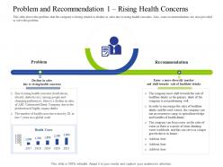 Problem and recommendation 1 rising health concerns decrease customers carbonated drink company