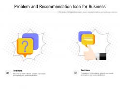 Problem and recommendation icon for business