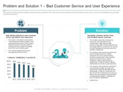 Problem and solution 1 bad customer service and user experience reasons high customer attrition rate