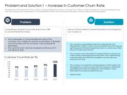 Problem and solution audience increase in customer churn rate ppt brochure