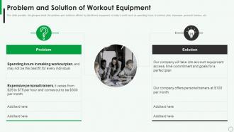 Problem And Solution Of Workout Equipment Workout Equipment Investor Funding Elevator
