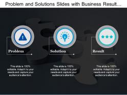 Problem and solutions slides with business result analysis