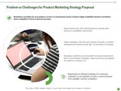 Problem or challenges for product marketing strategy proposal ppt presentation introduction