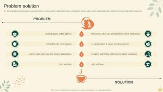 Problem Solution Cafe Startup Go To Market Strategy GTM SS