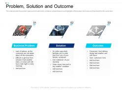 Problem solution outcome equity crowdsourcing pitch deck ppt powerpoint layouts skills