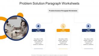 Problem Solution Paragraph Worksheets In Powerpoint And Google Slides Cpb
