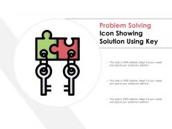 Problem Solving Icon Showing Solution Using Key