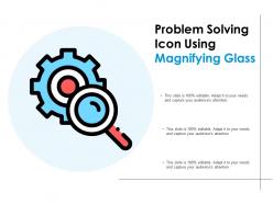 Problem solving icon using magnifying glass