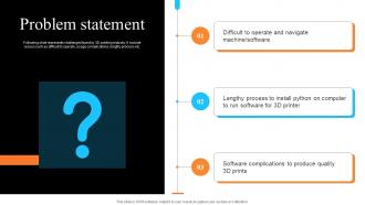 Problem Statement 3d Printing Company Fundraising Pitch Deck