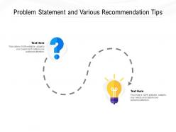Problem statement and various recommendation tips